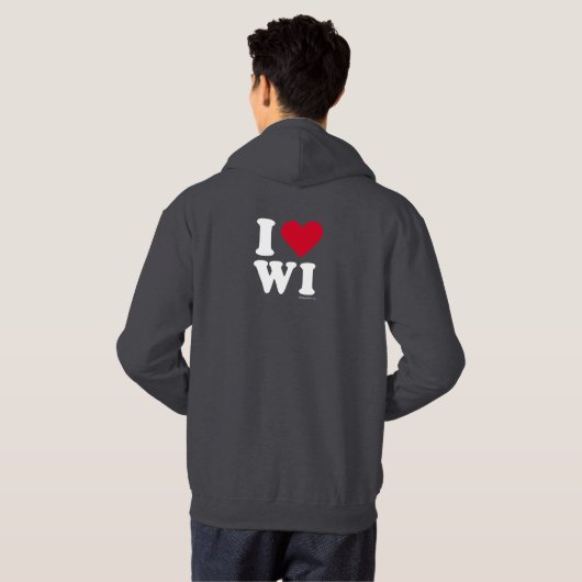 Ik hou van WI Hoodie (Achterkant volledig)