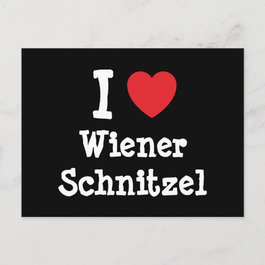 Ik hou van Wiener Schnitzel hart T-Shirt Briefkaart (Voorkant)