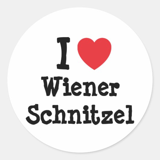 Ik hou van Wiener Schnitzel hart T-Shirt Ronde Sticker (Voorkant)