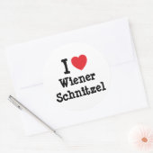 Ik hou van Wiener Schnitzel hart T-Shirt Ronde Sticker (Envelop)