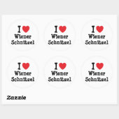 Ik hou van Wiener Schnitzel hart T-Shirt Ronde Sticker (Vel)