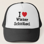 Ik hou van Wiener Schnitzel hart T-Shirt Trucker Pet (Voorkant)