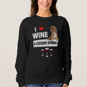 Ik hou van wijn en Cocker Spaniels Hond Moeder Vad Trui