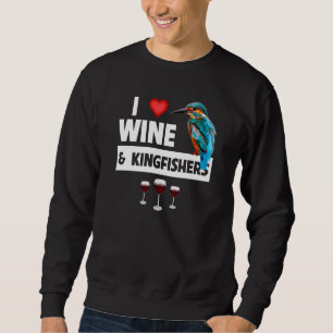 Ik hou van wijn en ijsvogels vogels kijken drinken trui