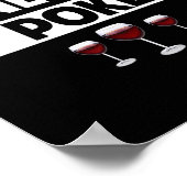 Ik hou van wijn en poker kaarten Royal Flush Casin Poster (Hoek)