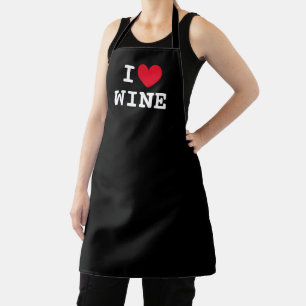 Ik hou van wijn grappig keuken schort voor wijnlie