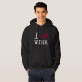 Ik hou van wijn grappige drinker T-shirt alcoholis (Voorkant volledig)