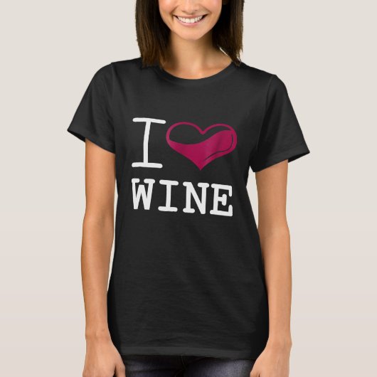 Ik hou van wijn grappige drinker T-shirt alcoholis (Voorkant)