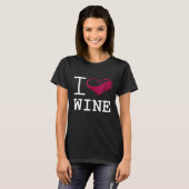 Ik hou van wijn grappige drinker T-shirt alcoholis (Voorkant volledig)