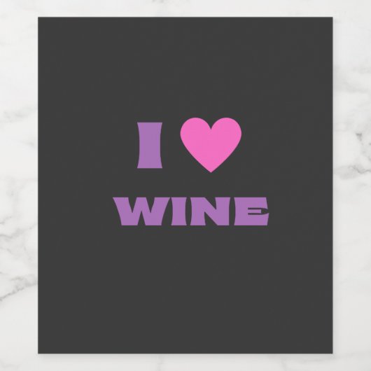 Ik hou van wijn, ik hou van wijn wijn etiket (Enkel label)