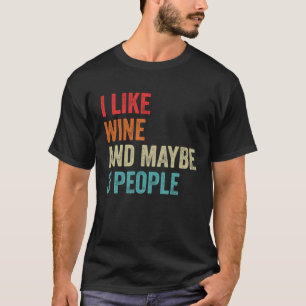 Ik hou van wijn & misschien 3 mensen rode witte wi t-shirt