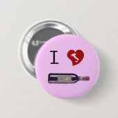 Ik hou van wijn ronde button 5,7 cm (Voorkant /achterkant)