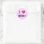 Ik hou van wijn ronde sticker (Tas)