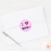 Ik hou van wijn ronde sticker (Envelop)