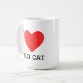 Ik hou van wilde kat koffiemok (Voorkant links)