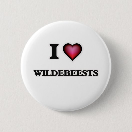 Ik hou van Wildebeesten Ronde Button 5,7 Cm (Voorkant)