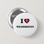 Ik hou van Wildebeesten Ronde Button 5,7 Cm (Voorkant /achterkant)