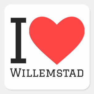 Ik hou van Willemstad Vierkante Sticker