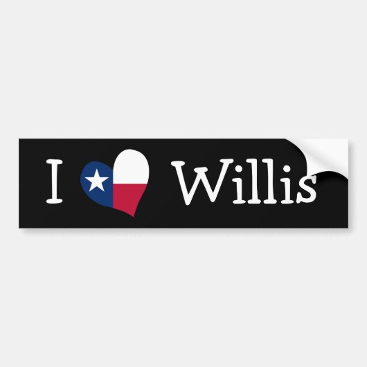 Ik hou van Willis Bumpersticker (Voorkant)