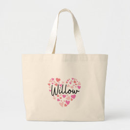 Ik hou van Willow Grote Tote Bag