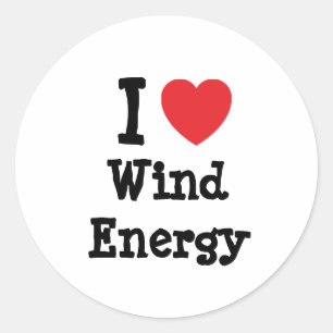 Ik hou van Wind Energy-hart op maat Ronde Sticker