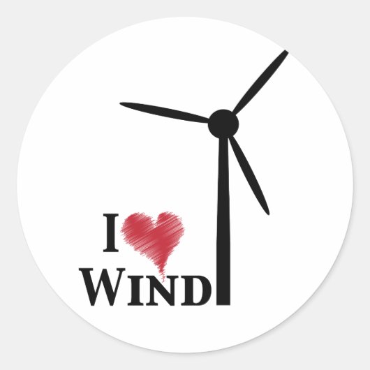 ik hou van windenergie ronde sticker (Voorkant)