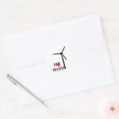 ik hou van windenergie ronde sticker (Envelop)