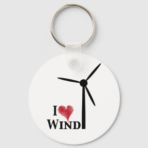 ik hou van windenergie sleutelhanger