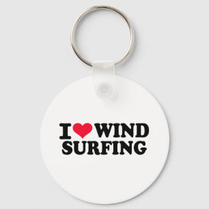 Ik hou van windsurfen sleutelhanger