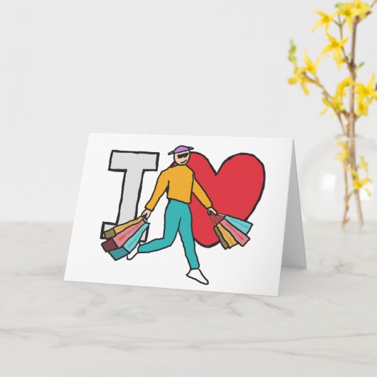 Ik hou van winkelen kaart (Gele Bloem)