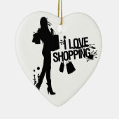 Ik hou van winkelen keramisch ornament (Rechts)