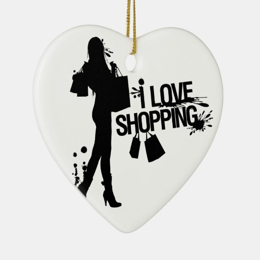 Ik hou van winkelen keramisch ornament (Rechts)