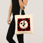 Ik hou van winkelen kleurrijke bloemmotief Canvas  Tote Bag (Voorkant (product))