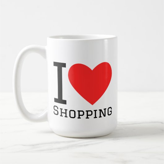 Ik hou van winkelen koffiemok (Links)