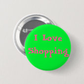 Ik hou van winkelen ronde button 5,7 cm (Voorkant /achterkant)