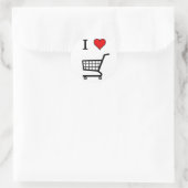 IK HOU VAN WINKELEN RONDE STICKER (Tas)