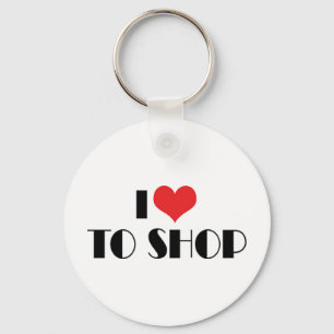 Ik hou van winkelen Sleutelhanger