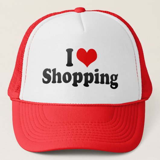 Ik hou van winkelen trucker pet (Voorkant)