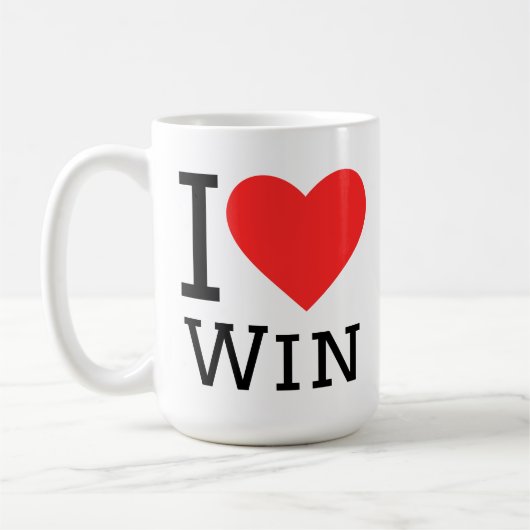 Ik hou van winnen koffiemok (Links)