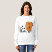 Ik hou van Winter Cute Little Cartoon Beer sweatsh Trui (Voorkant volledig)