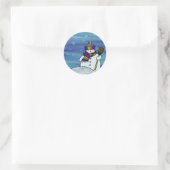 Ik hou van winter! ronde sticker (Tas)