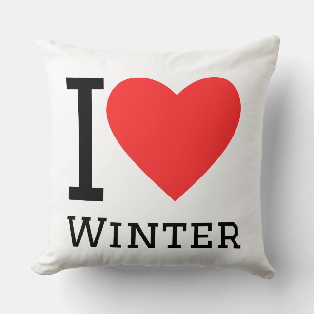 Ik hou van winter vierkante sticker kussen (Voorkant)