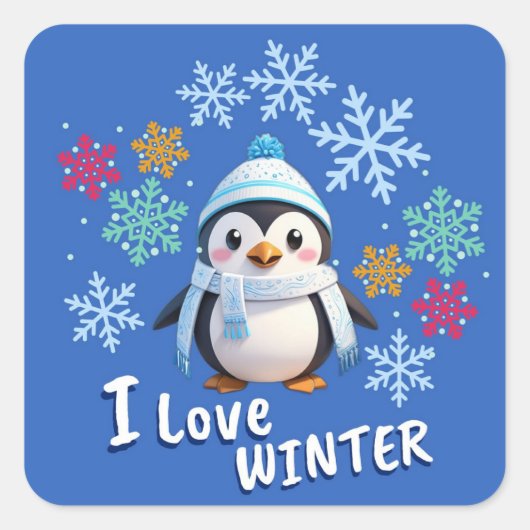 Ik hou van winterse sticker (Voorkant)