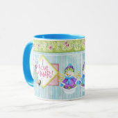 Ik hou van wintersneeuwpoppen grillige koffiebeker mok (Voorkant links)