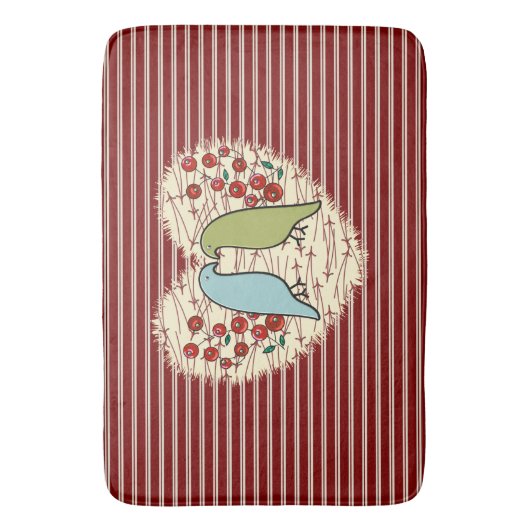 Ik hou van wintervogels en bessen badmat (Voorkant Verticaal)