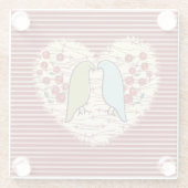 Ik hou van wintervogels en bessen glazen onderzetter (Achterkant)