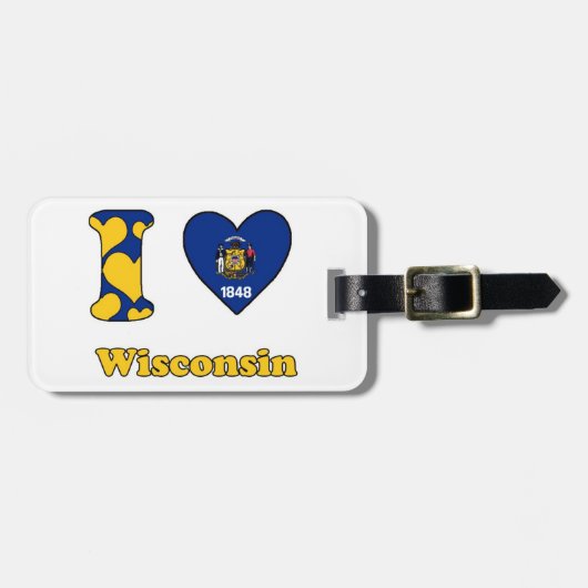 Ik hou van Wisconsin Bagagelabel (Voorkant horizontaal)