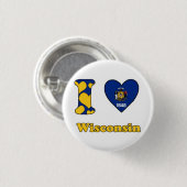 Ik hou van Wisconsin Ronde Button 3,2 Cm (Voorkant /achterkant)