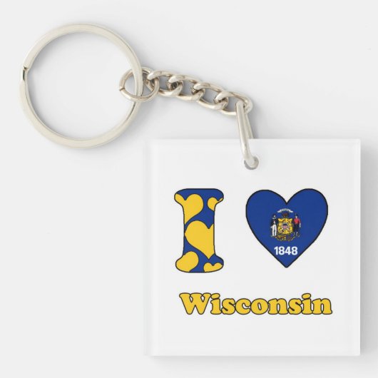 Ik hou van Wisconsin Sleutelhanger (voorkant)