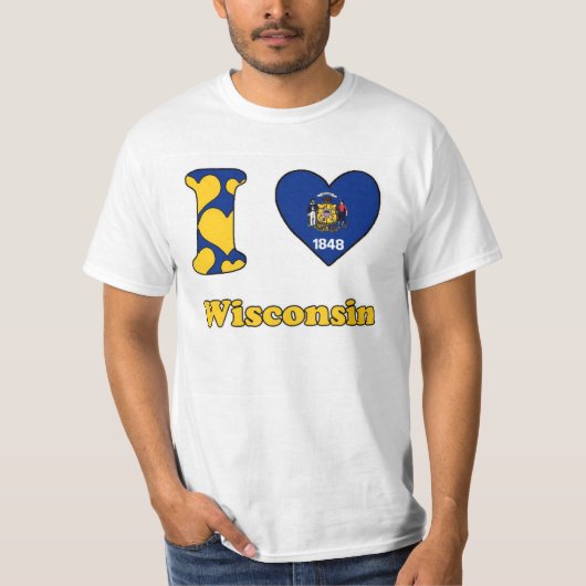 Ik hou van Wisconsin T-shirt (Voorkant)